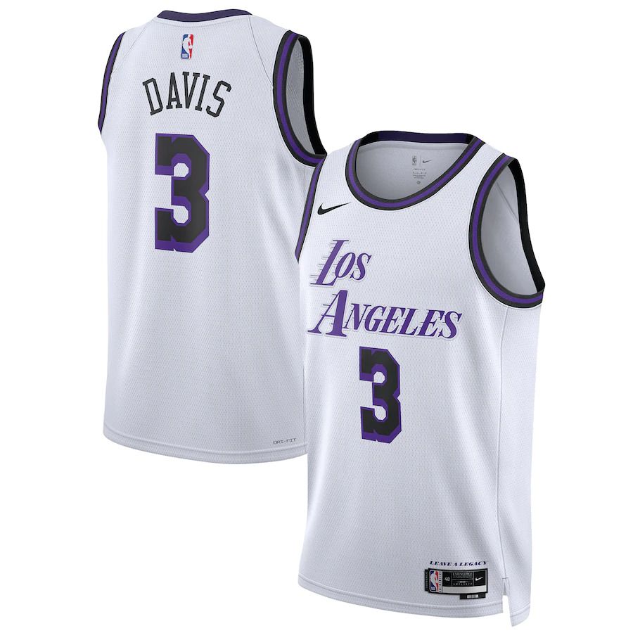 Men Los Angeles Lakers #3 Anthony Davis Nike White City Edition 2022-23 Swingman NBA Jersey->youth nba jersey->Youth Jersey
